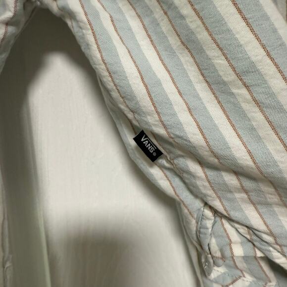 Vans Women's Cotton Striped Button Down Long Sleeve Shirt Size Medium - Picture 10 of 13